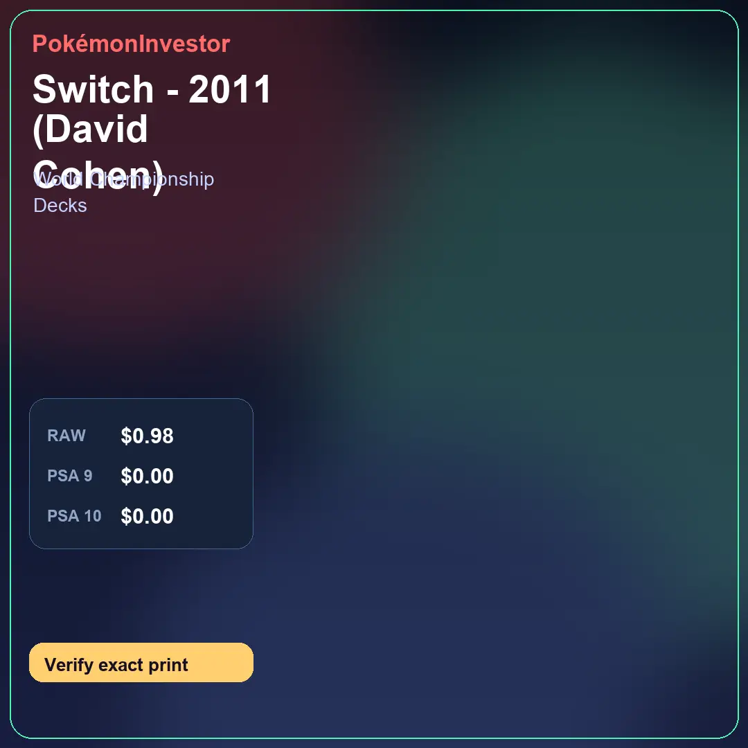 Card research image for Switch - 2011 (David Cohen)