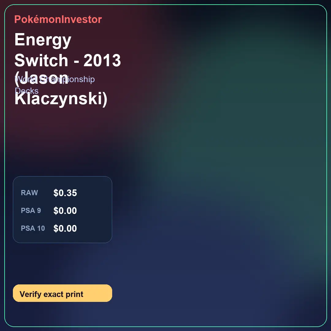 Card research image for Energy Switch - 2013 (Jason Klaczynski)