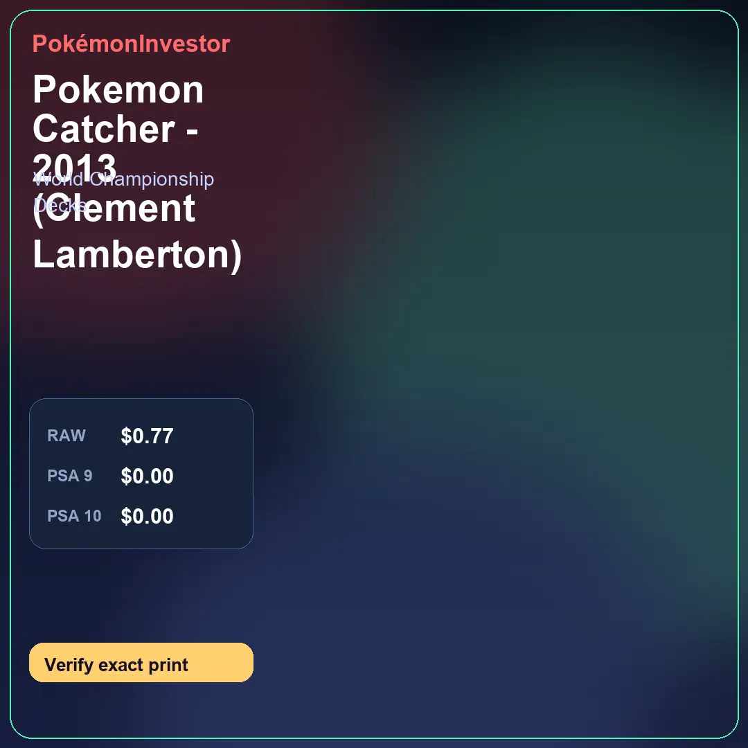 Card research image for Pokemon Catcher - 2013 (Clement Lamberton)