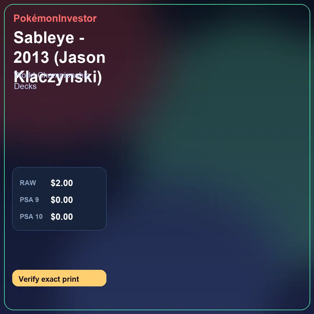 Card research image for Sableye - 2013 (Jason Klaczynski)