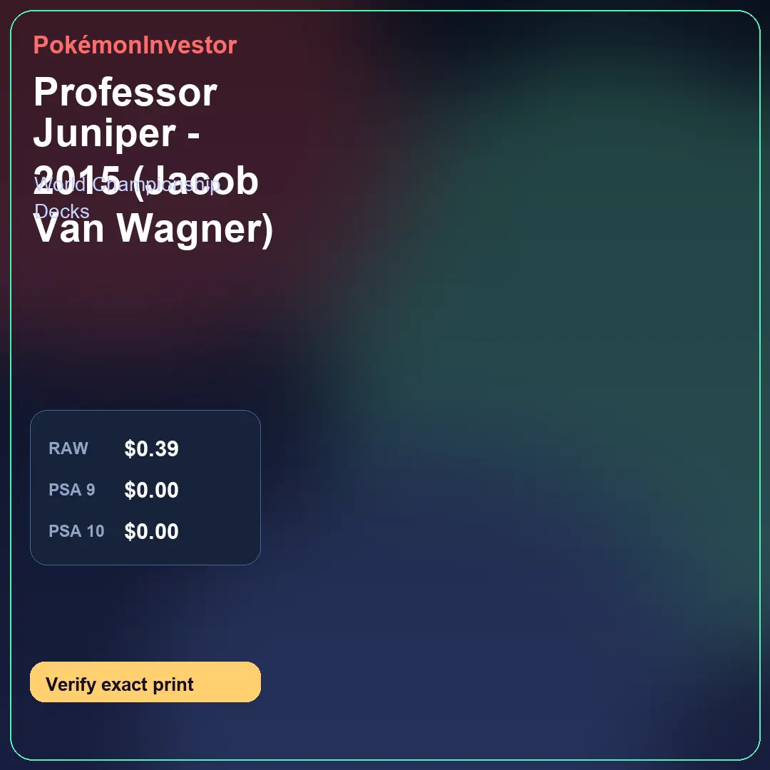 Card research image for Professor Juniper - 2015 (Jacob Van Wagner)