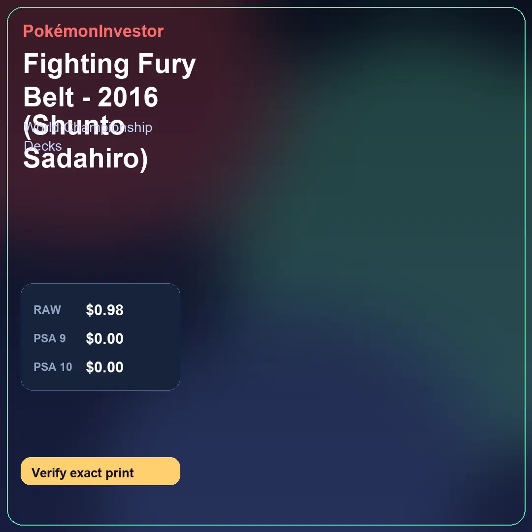 Card research image for Fighting Fury Belt - 2016 (Shunto Sadahiro)
