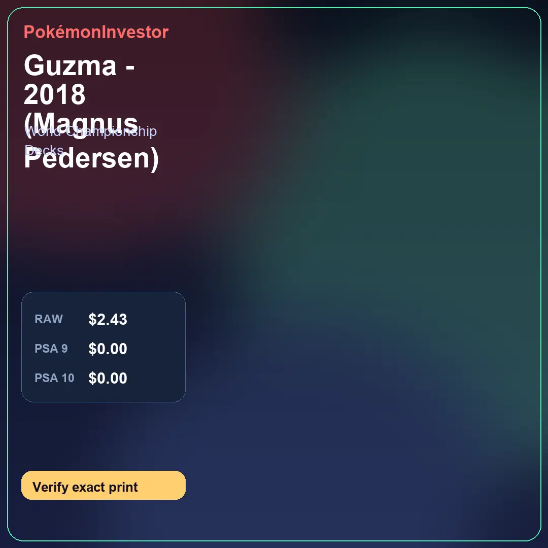 Card research image for Guzma - 2018 (Magnus Pedersen)
