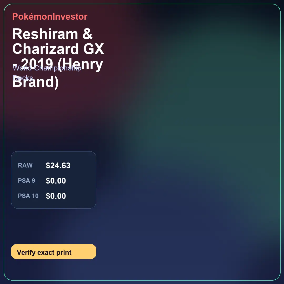 Card research image for Reshiram & Charizard GX - 2019 (Henry Brand)
