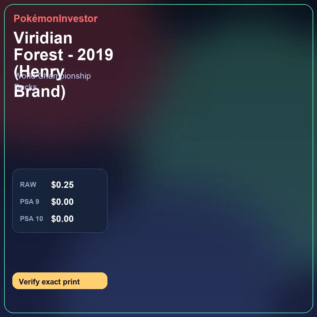 Card research image for Viridian Forest - 2019 (Henry Brand)