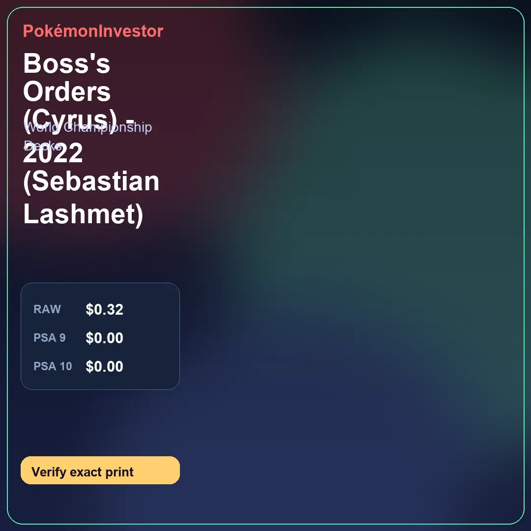 Card research image for Boss's Orders (Cyrus) - 2022 (Sebastian Lashmet)