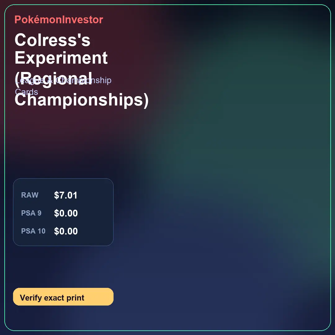 Card research image for Colress's Experiment (Regional Championships)