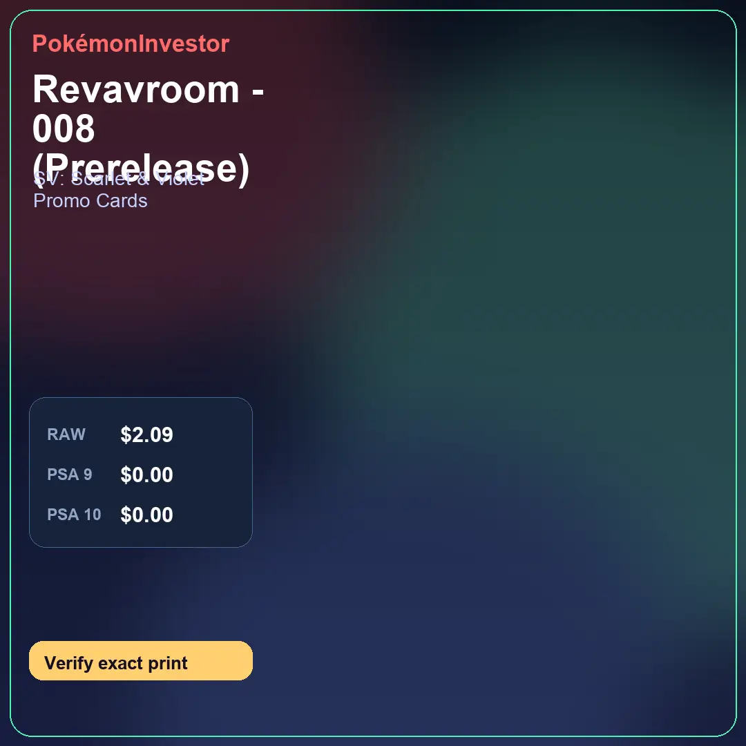 Card research image for Revavroom - 008 (Prerelease)