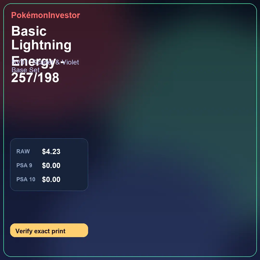 Card research image for Basic Lightning Energy - 257/198