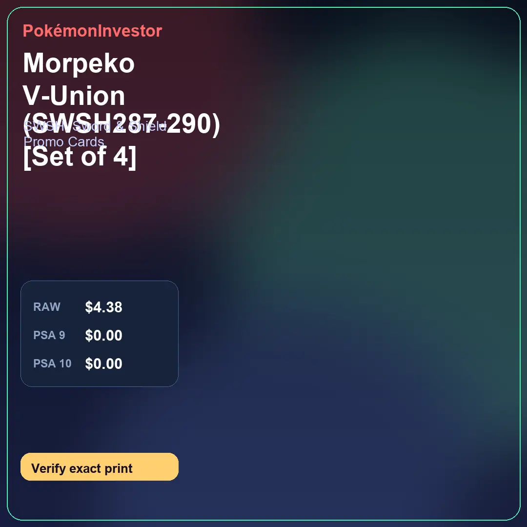 Card research image for Morpeko V-Union (SWSH287-290) [Set of 4]