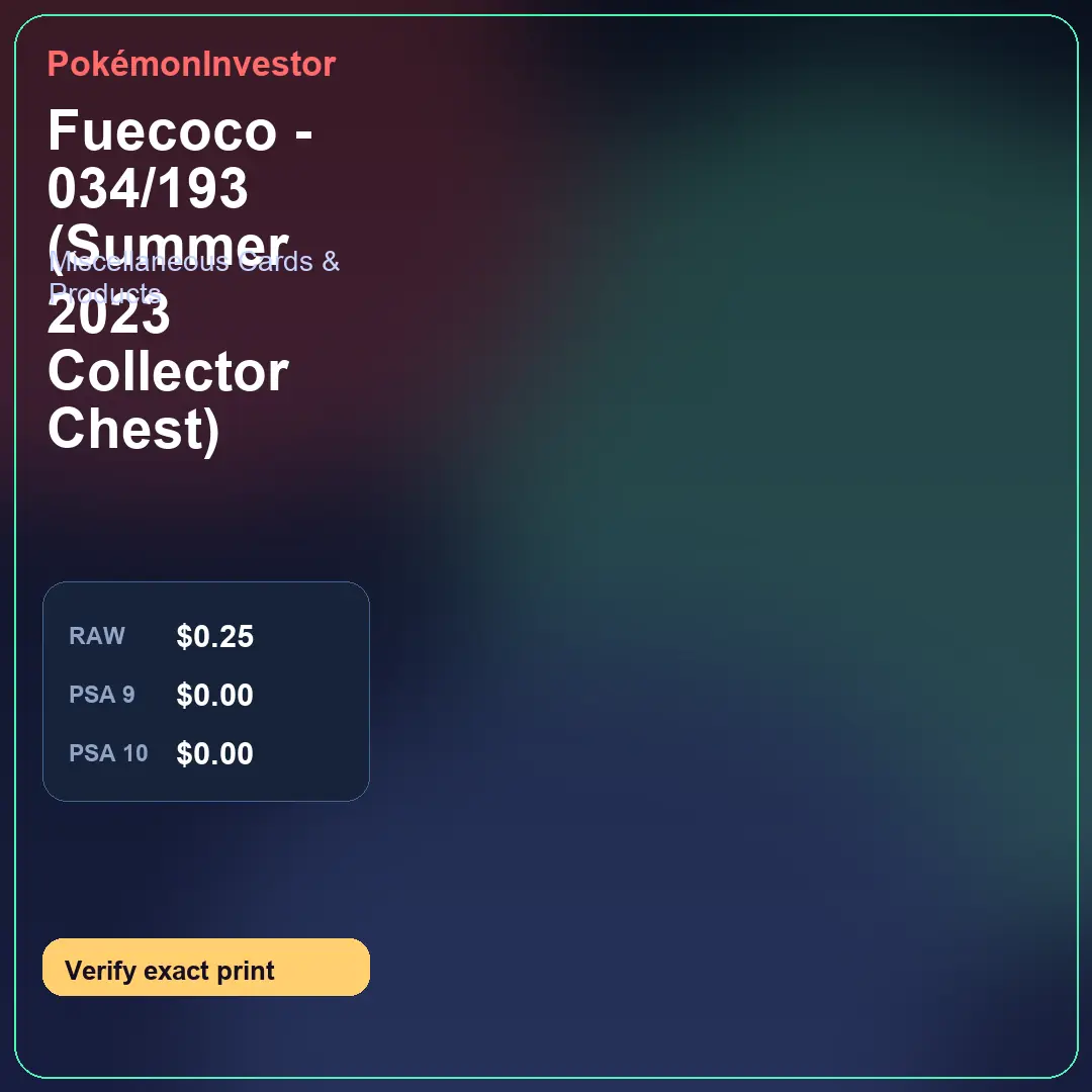 Card research image for Fuecoco - 034/193 (Summer 2023 Collector Chest)