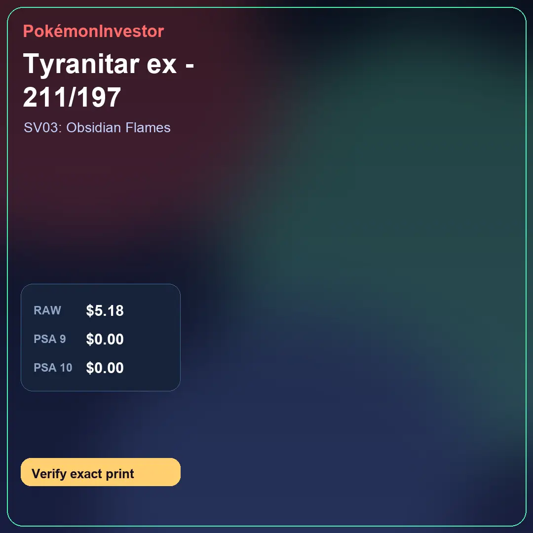 Card research image for Tyranitar ex - 211/197
