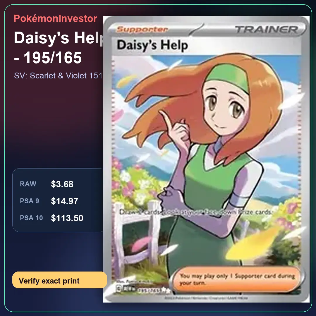 Card research image for Daisy's Help - 195/165