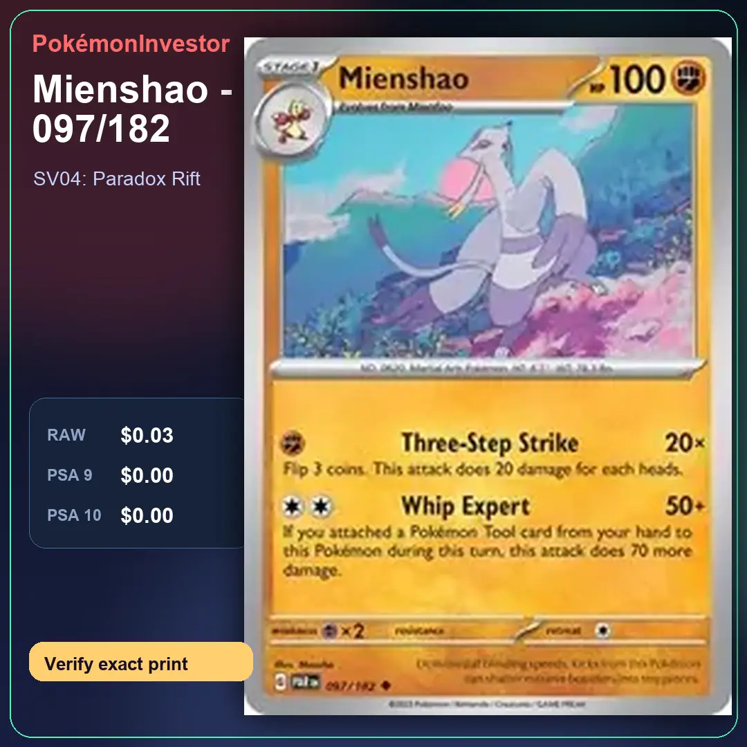 Card research image for Mienshao - 097/182