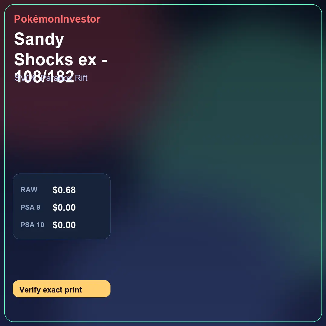 Card research image for Sandy Shocks ex - 108/182