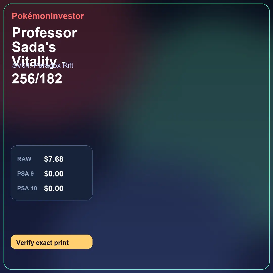 Card research image for Professor Sada's Vitality - 256/182