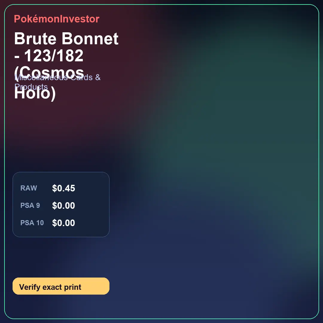 Card research image for Brute Bonnet - 123/182 (Cosmos Holo)