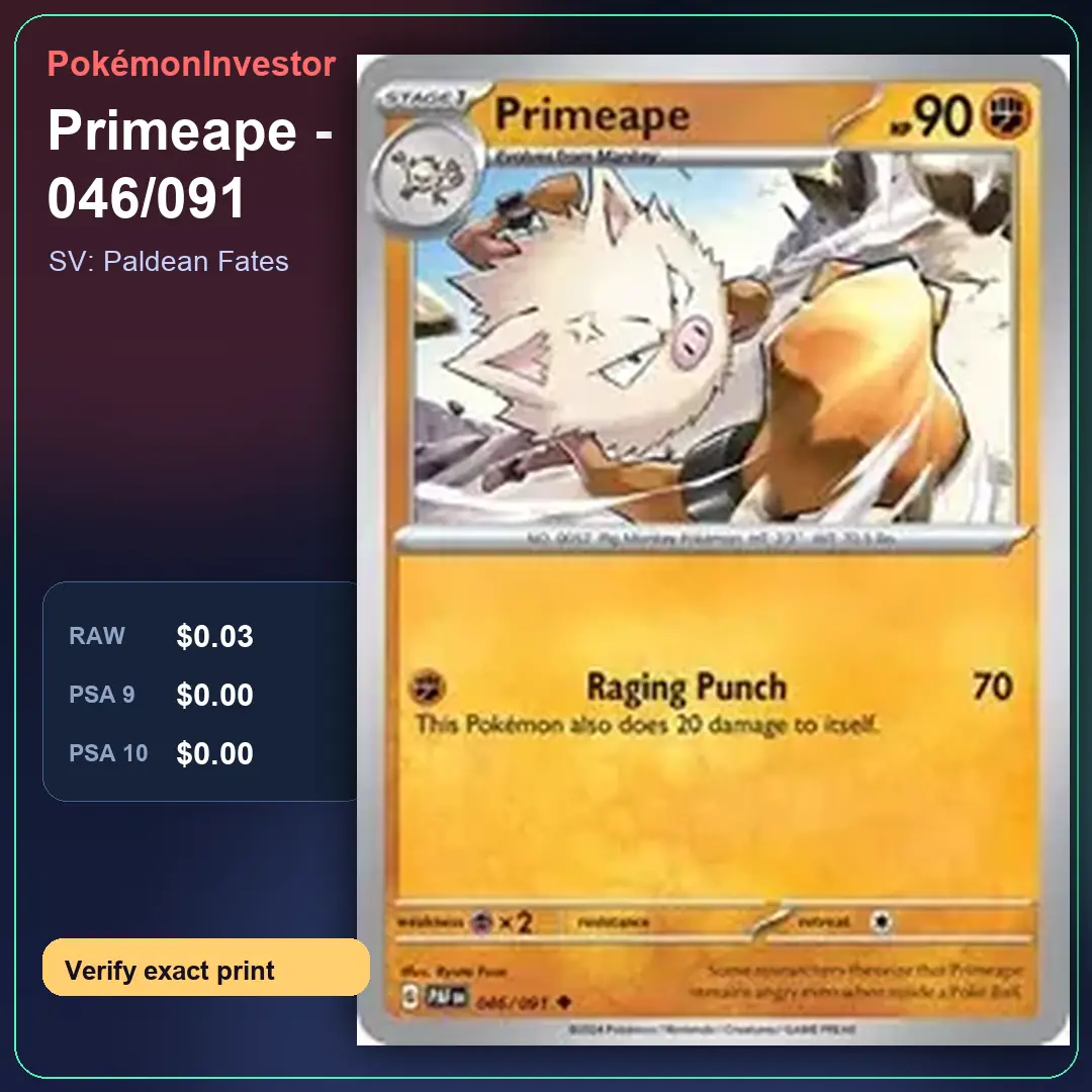 Card research image for Primeape - 046/091