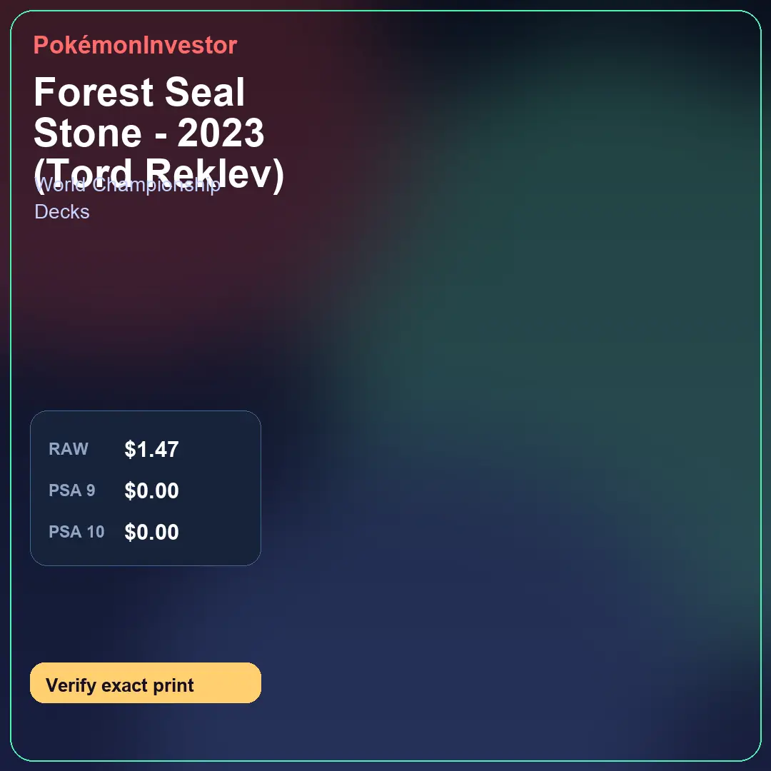 Card research image for Forest Seal Stone - 2023 (Tord Reklev)