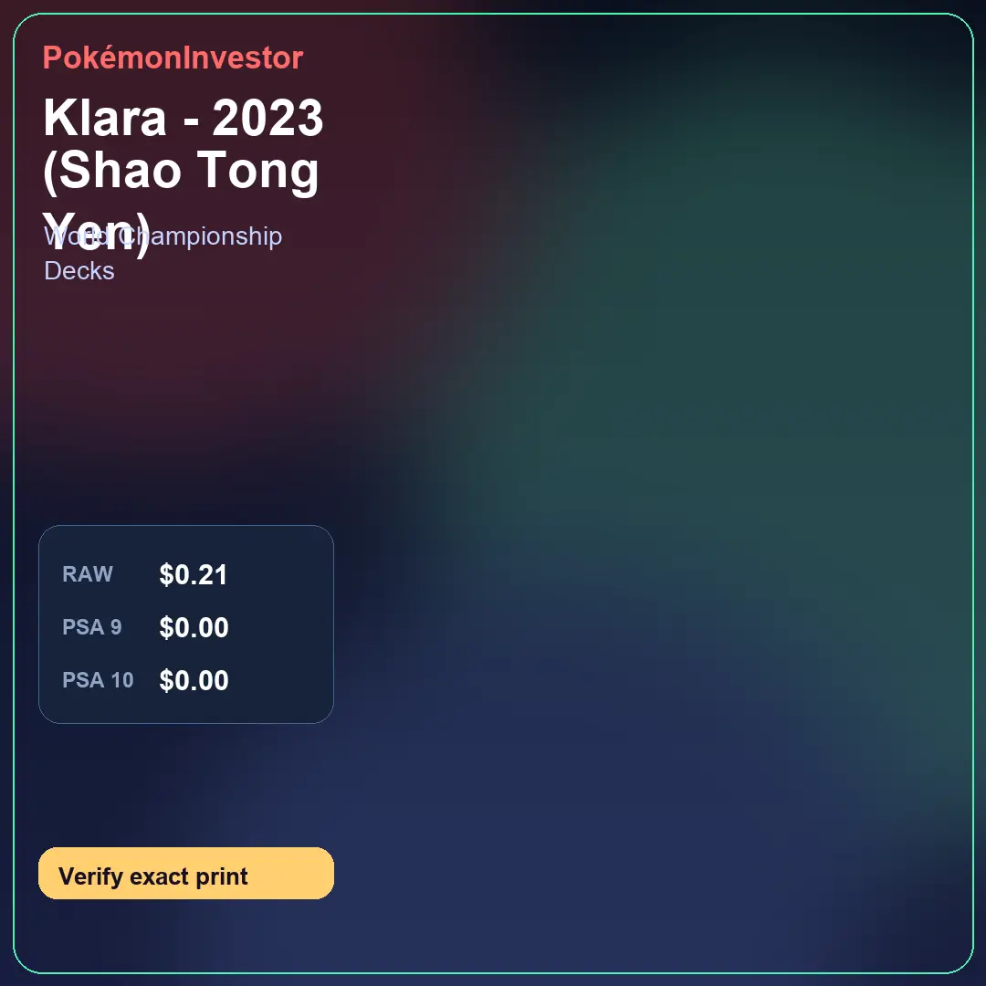 Card research image for Klara - 2023 (Shao Tong Yen)