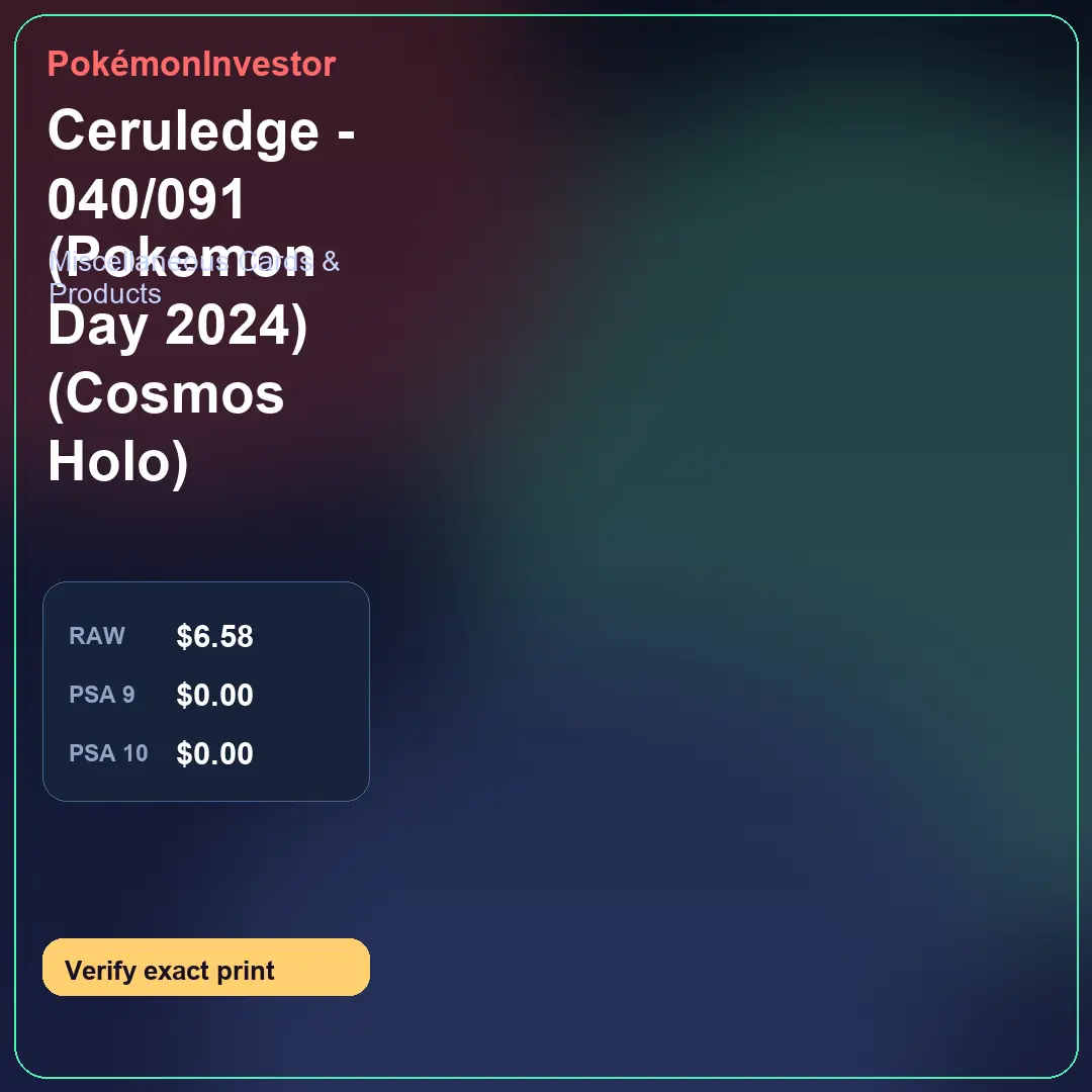 Card research image for Ceruledge - 040/091 (Pokemon Day 2024) (Cosmos Holo)