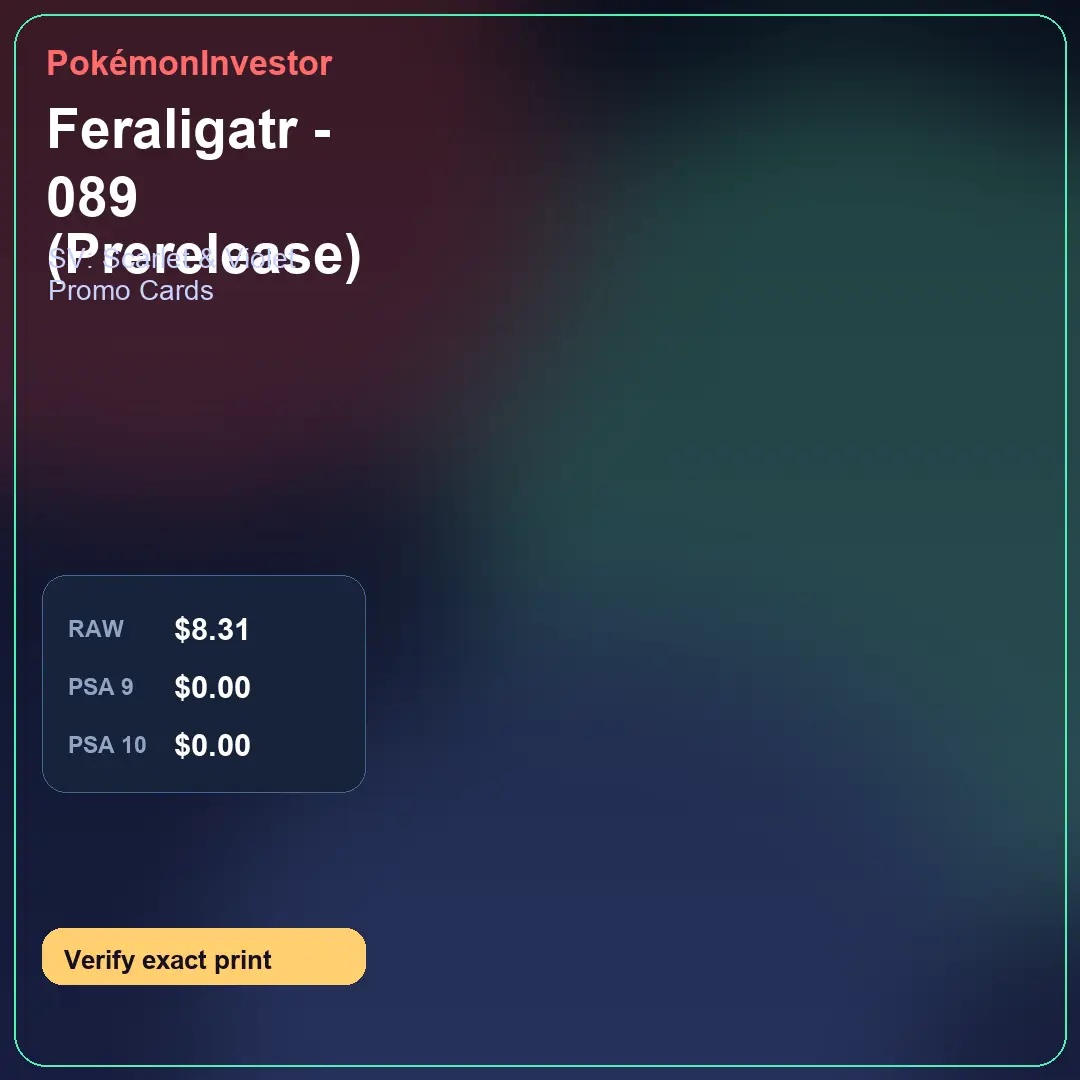 Card research image for Feraligatr - 089 (Prerelease)