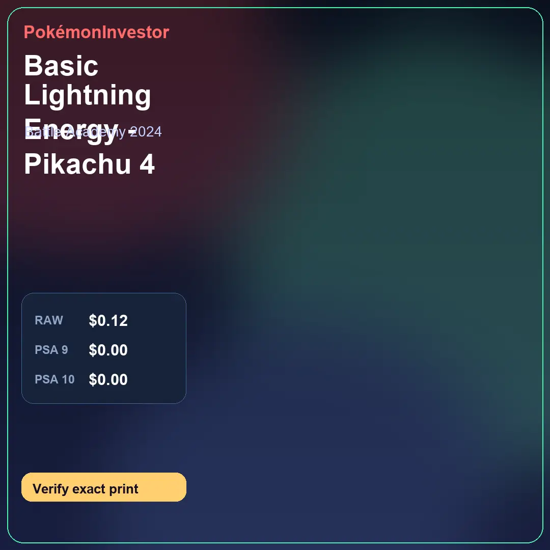 Card research image for Basic Lightning Energy - Pikachu 4