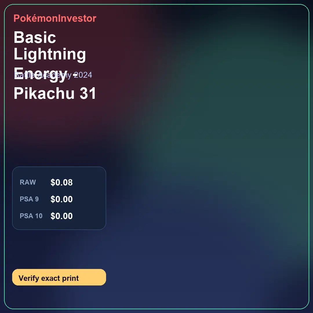 Card research image for Basic Lightning Energy - Pikachu 31