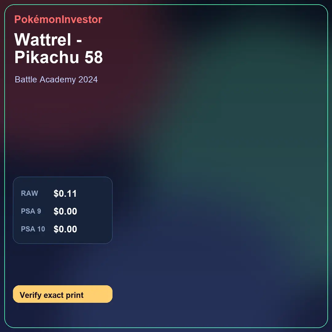 Card research image for Wattrel - Pikachu 58