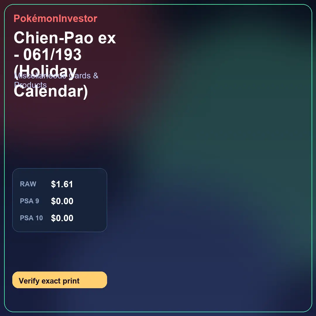 Card research image for Chien-Pao ex - 061/193 (Holiday Calendar)