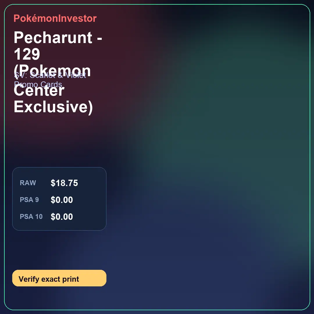 Card research image for Pecharunt - 129 (Pokemon Center Exclusive)