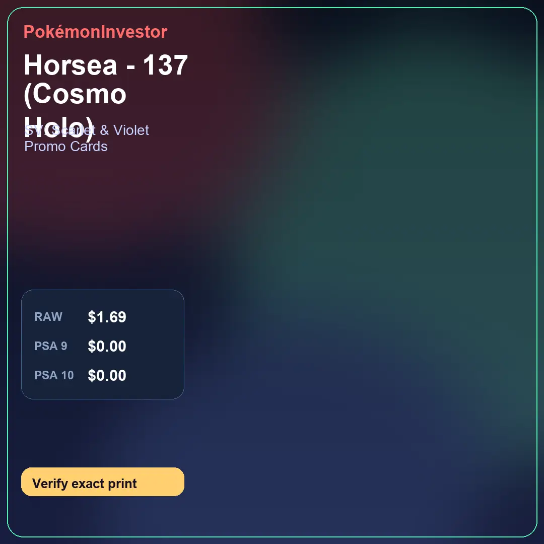 Card research image for Horsea - 137 (Cosmo Holo)