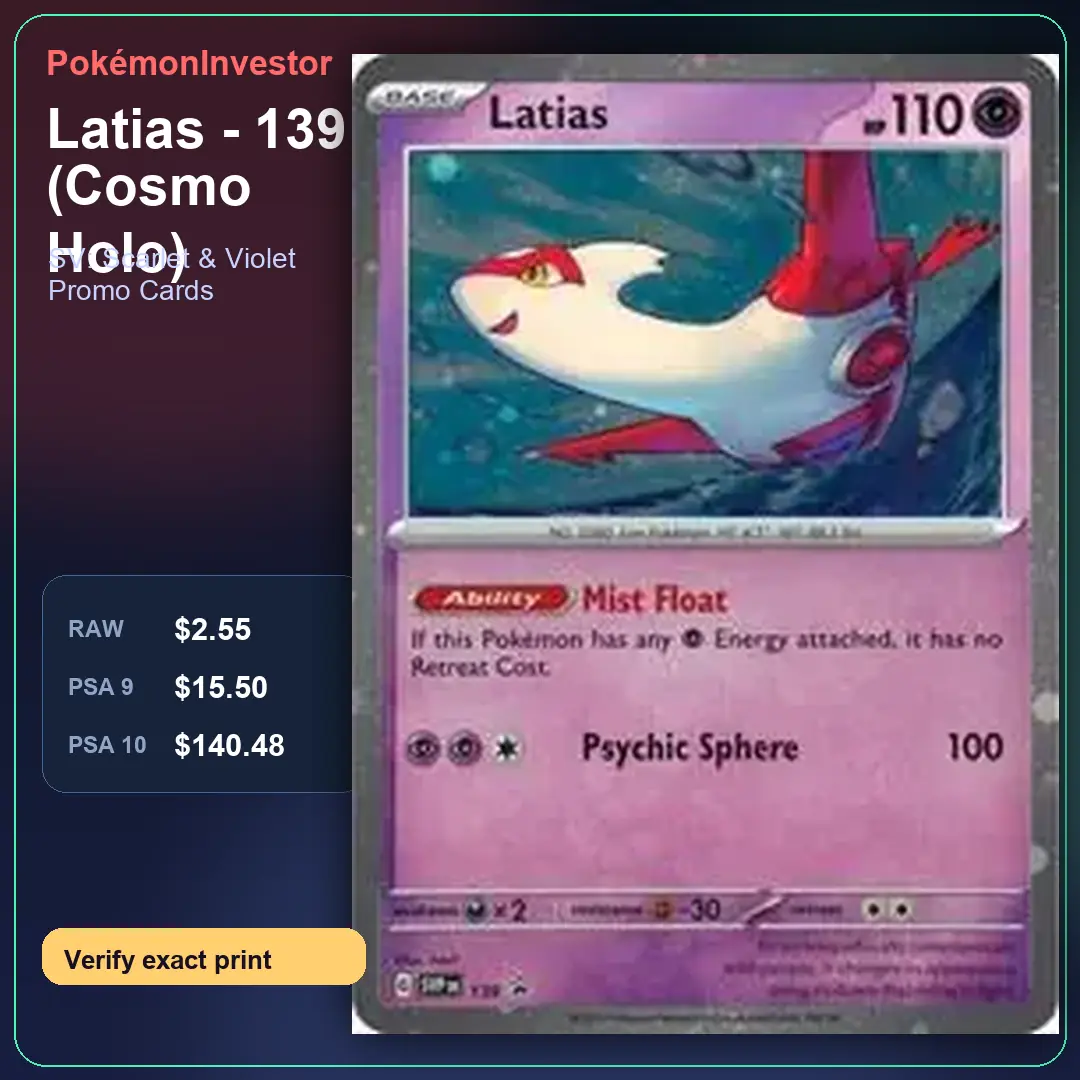 Card research image for Latias - 139 (Cosmo Holo)