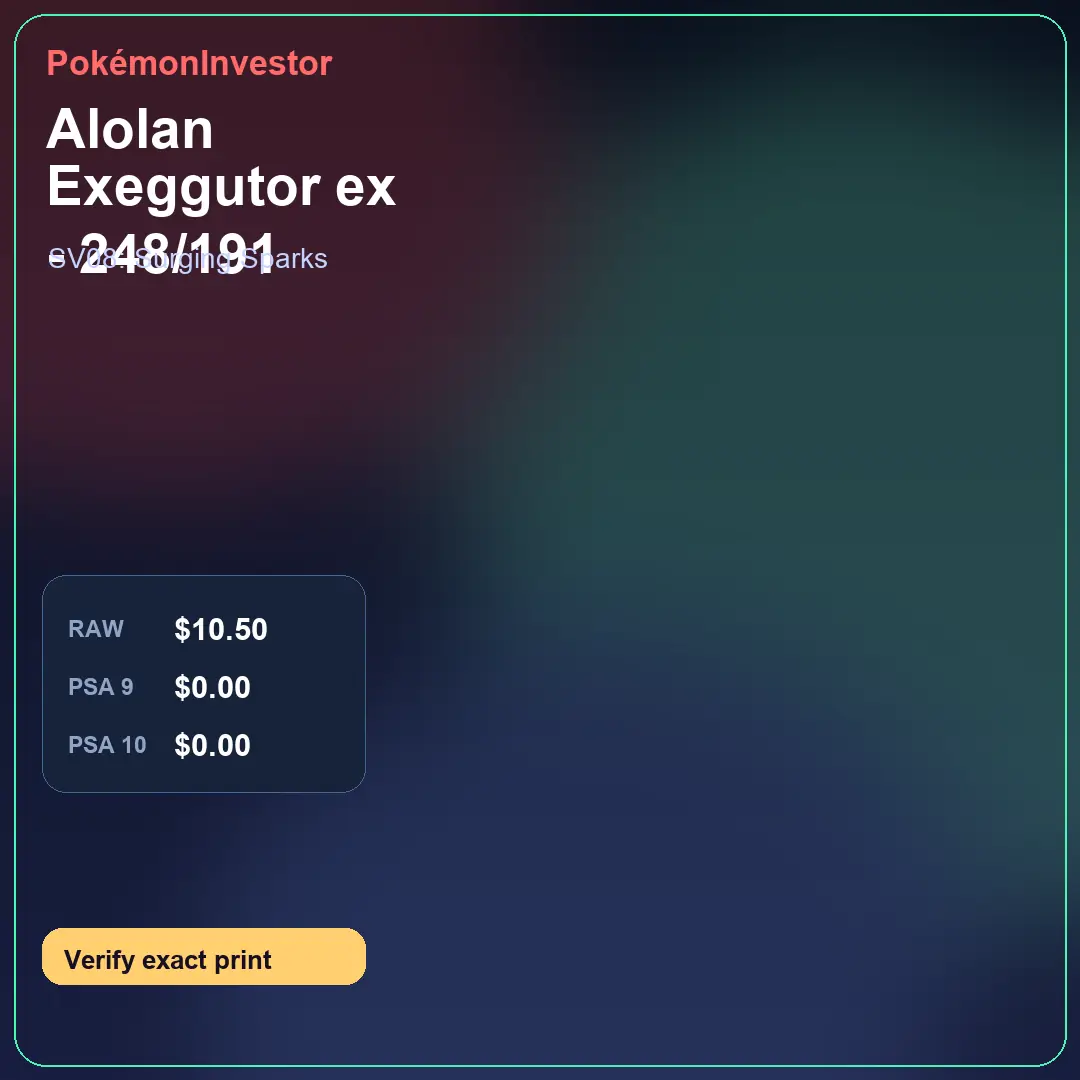 Card research image for Alolan Exeggutor ex - 248/191