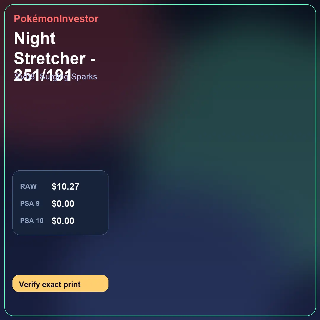 Card research image for Night Stretcher - 251/191
