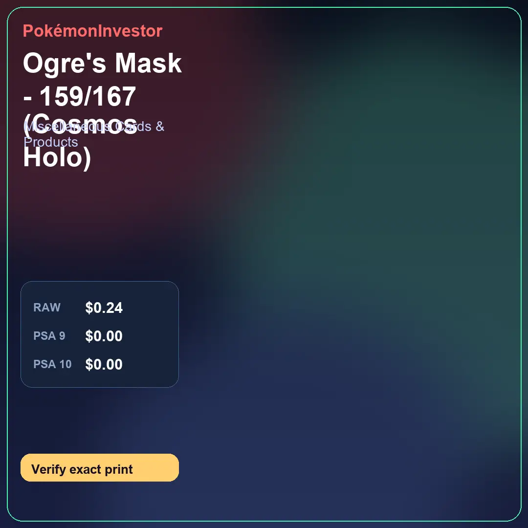 Card research image for Ogre's Mask - 159/167 (Cosmos Holo)
