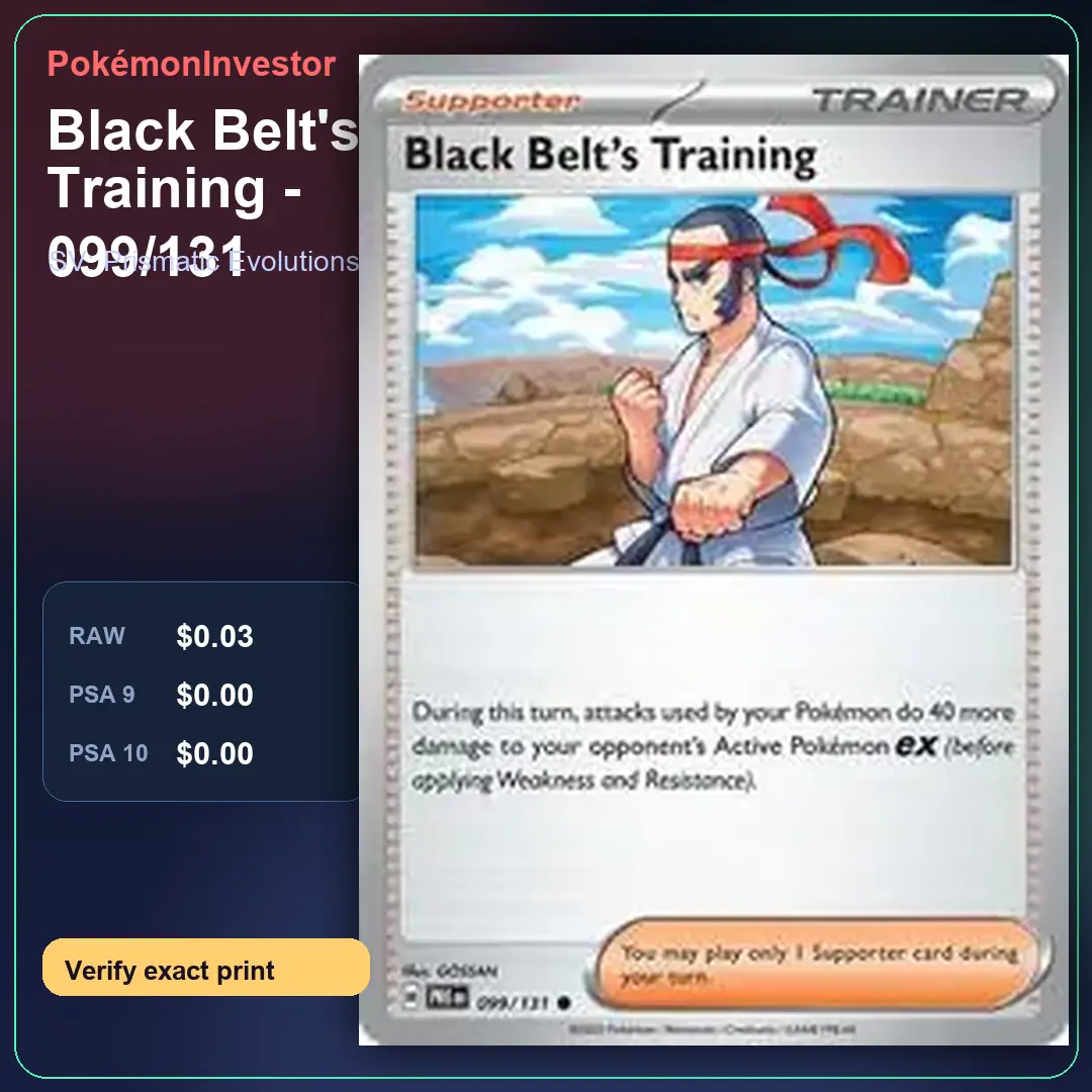 Card research image for Black Belt's Training - 099/131