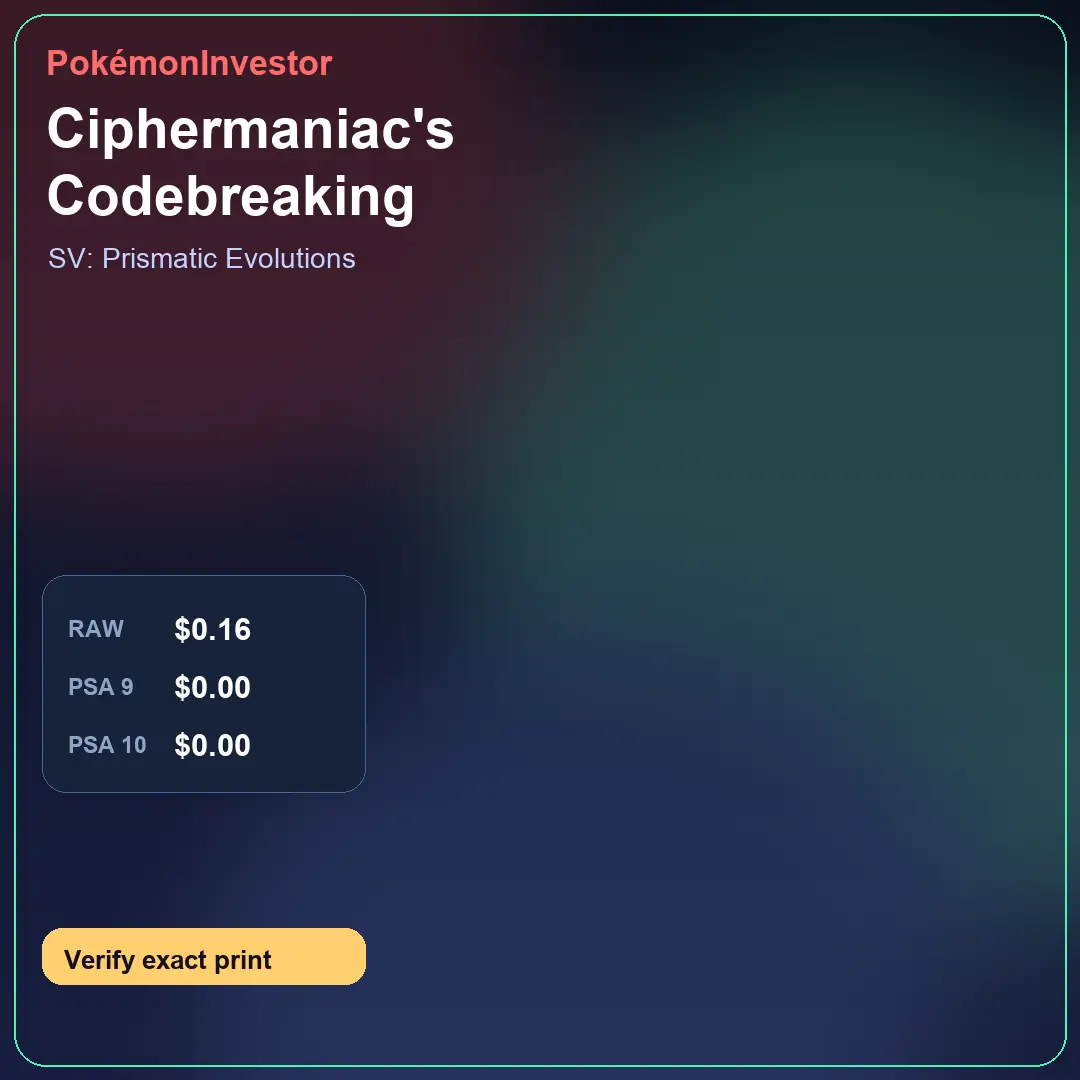 Card research image for Ciphermaniac's Codebreaking
