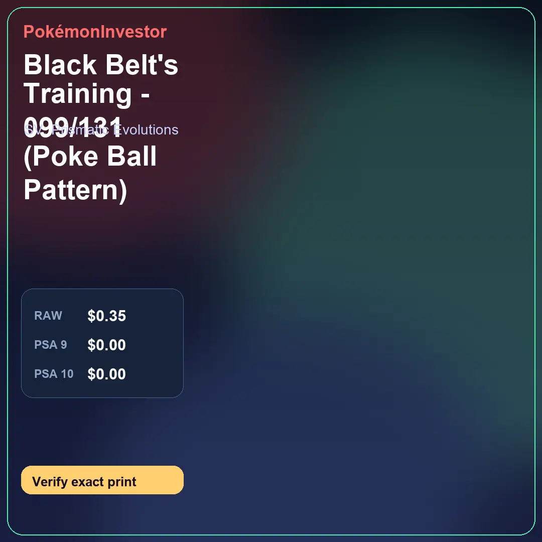 Card research image for Black Belt's Training - 099/131 (Poke Ball Pattern)