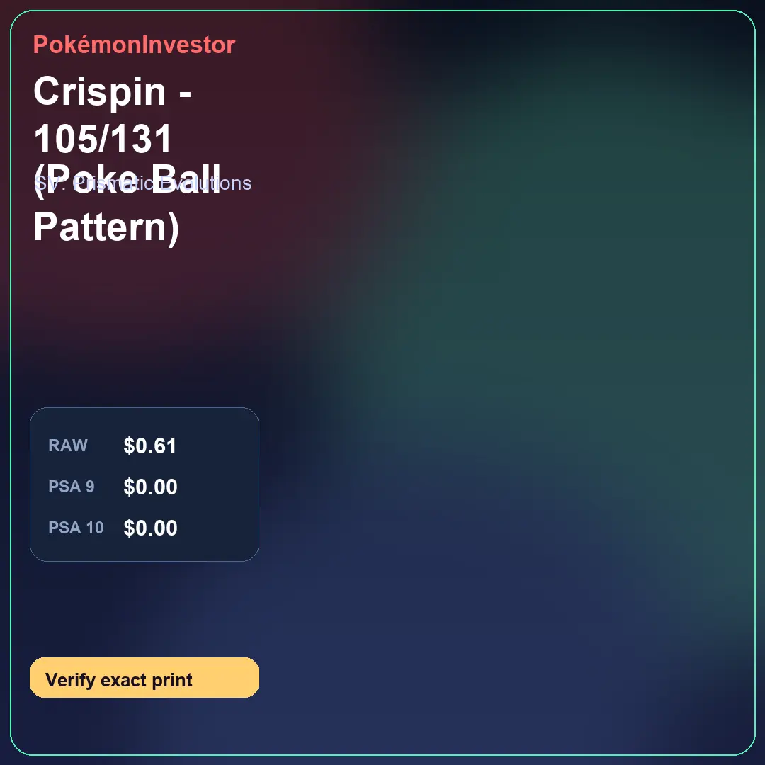 Card research image for Crispin - 105/131 (Poke Ball Pattern)