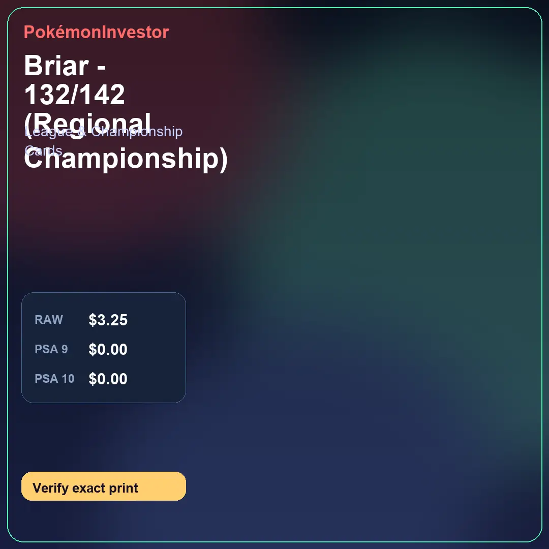 Card research image for Briar - 132/142 (Regional Championship)
