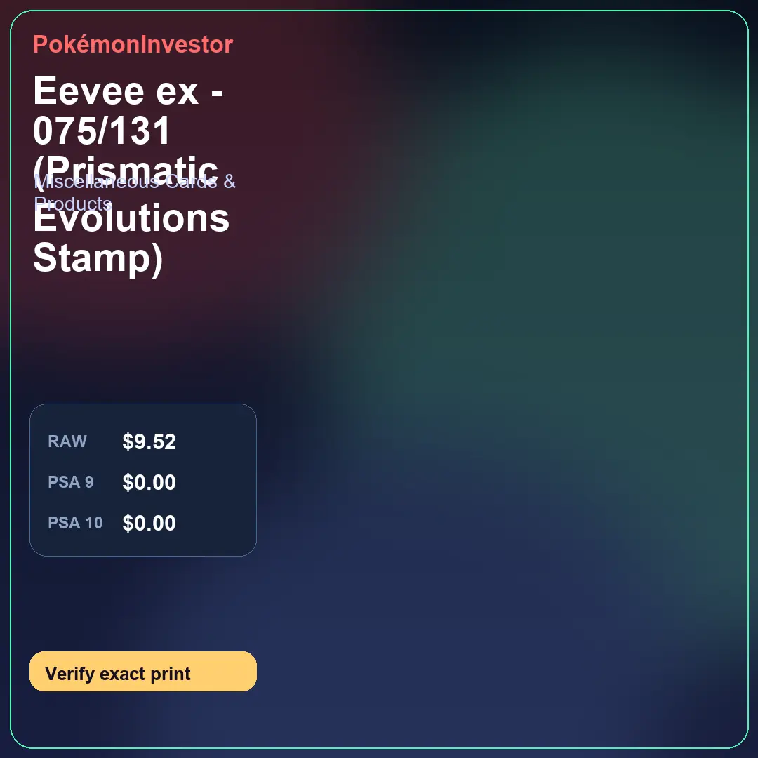Card research image for Eevee ex - 075/131 (Prismatic Evolutions Stamp)