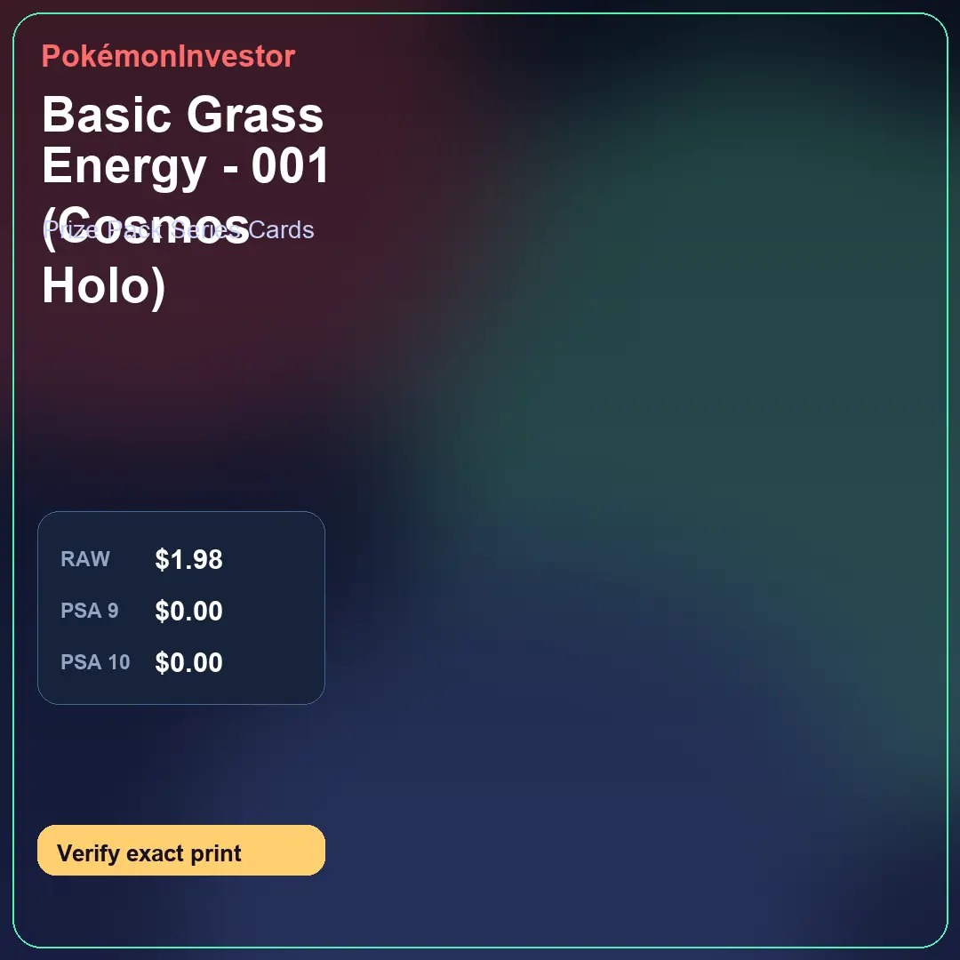 Card research image for Basic Grass Energy - 001 (Cosmos Holo)