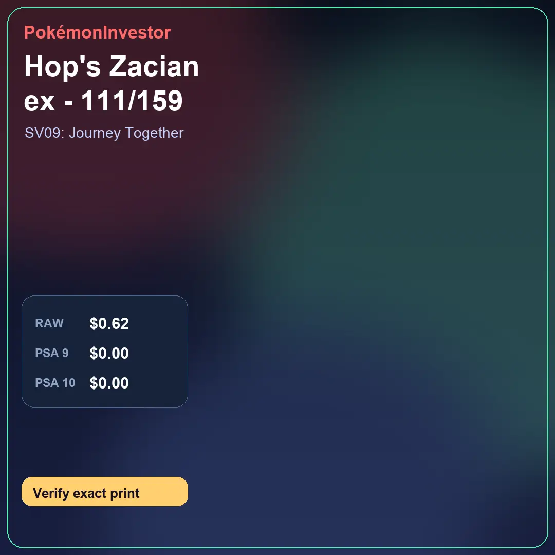 Card research image for Hop's Zacian ex - 111/159