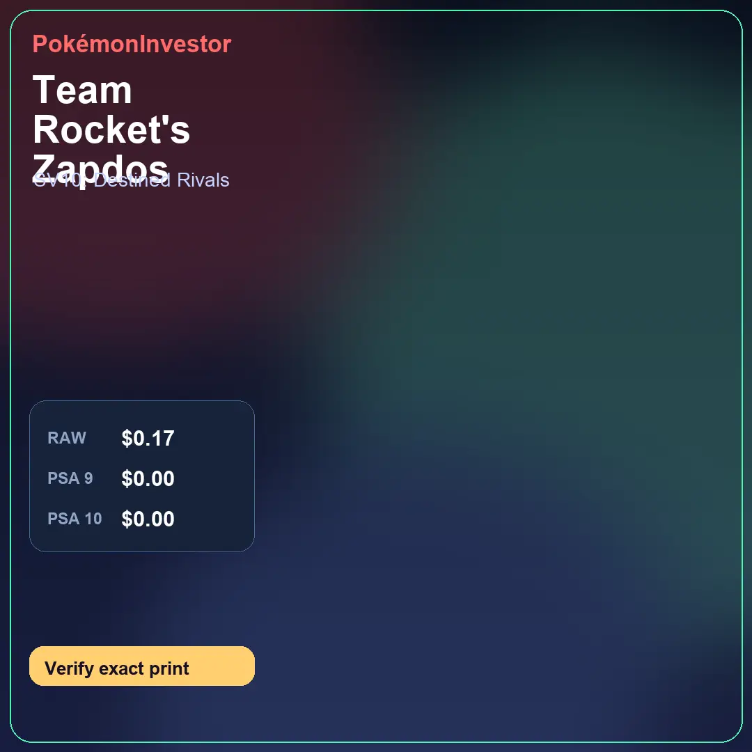 Card research image for Team Rocket's Zapdos