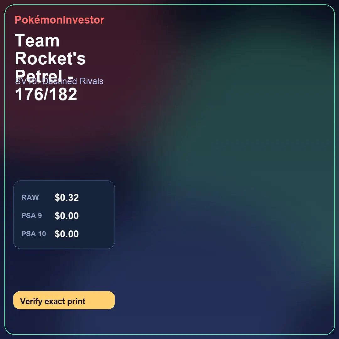 Card research image for Team Rocket's Petrel - 176/182