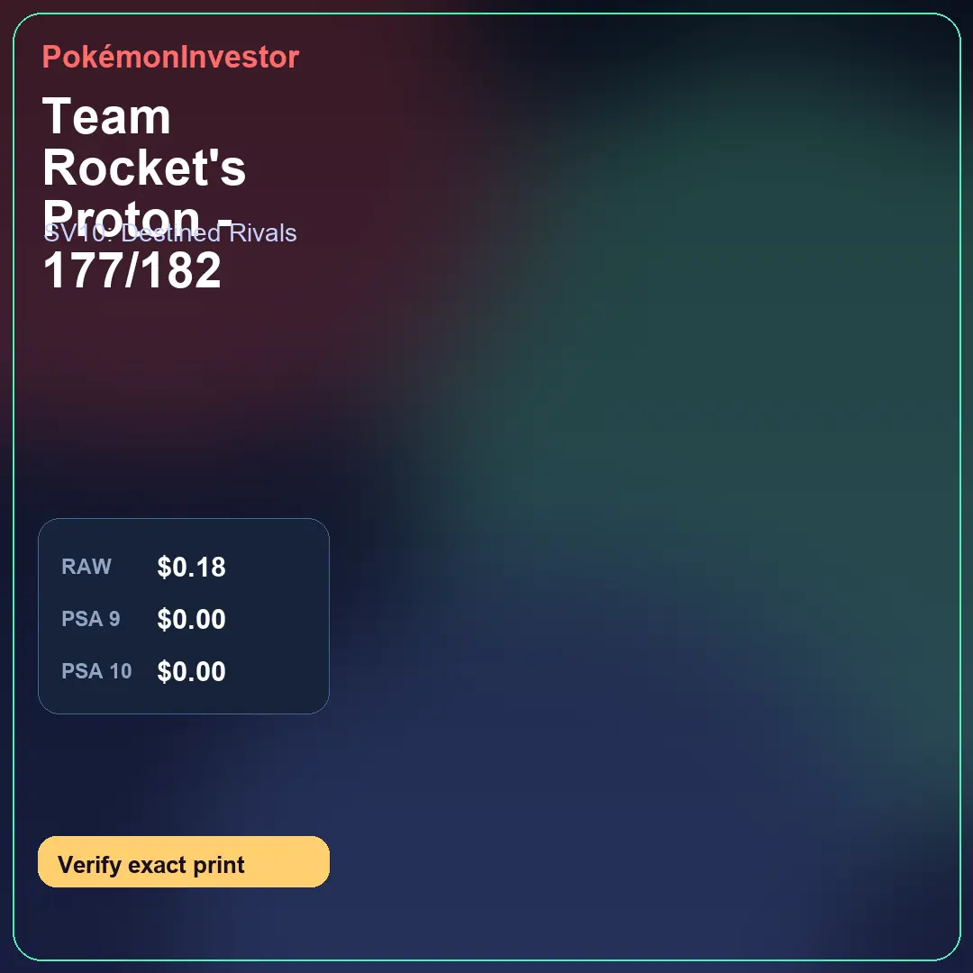 Card research image for Team Rocket's Proton - 177/182