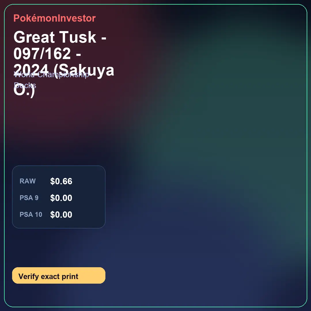 Card research image for Great Tusk - 097/162 - 2024 (Sakuya O.)