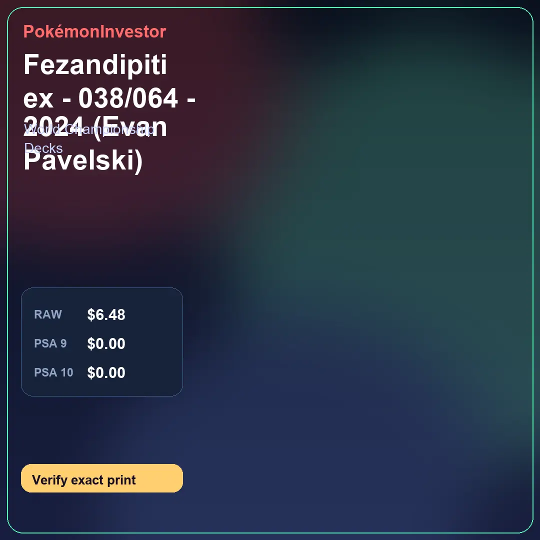 Card research image for Fezandipiti ex - 038/064 - 2024 (Evan Pavelski)