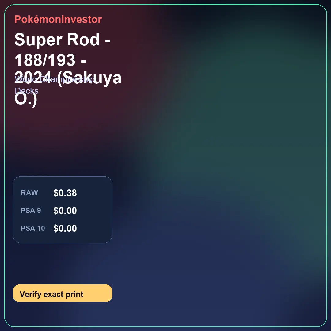 Card research image for Super Rod - 188/193 - 2024 (Sakuya O.)